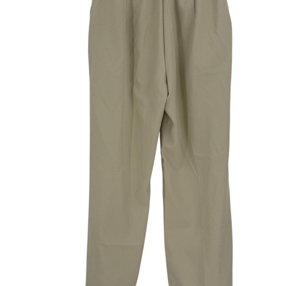 FUNYYZO Wide Leg Work Trousers High Elastic Back Waist Beige Straight Leg Pants - Picture 7 of 8